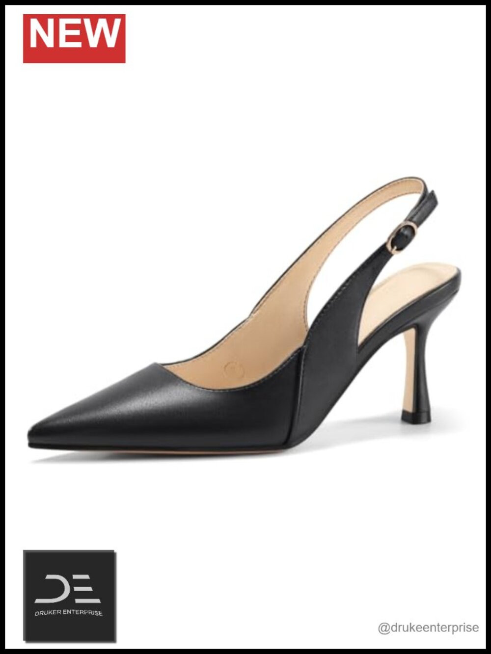 Women's Slingback Kitten Heels Closed Pointed Toe Pumps Work Wedding Dress Shoes
